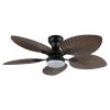 Lámparas Globo Lighting Elise lámpara ventilador de techo LED Crudo, Negro, 1 luz, Mando a distancia