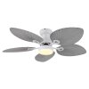 Lámparas Globo Lighting Elise lámpara ventilador de techo LED Gris, Blanca, 1 luz, Mando a distancia