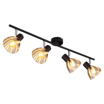 Lámparas Globo Lighting Zachery Plafones Negro, 4 luces