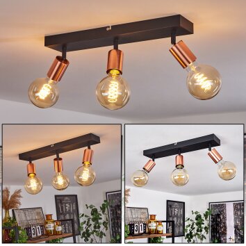 Tulla Lámpara de Techo Cobre, Negro, 3 luces