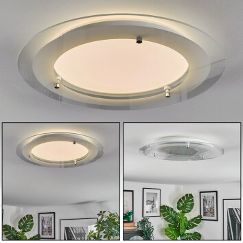 Ipres Plafones, Panel LED Plata, Blanca, 1 luz