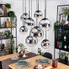 Gastor Lámparas suspendidas, Luminarias esféricas, Lámparas colgantes Cromo, Transparente, Ahumado, 8 luces