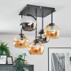 Koyoto Plafones, Luminarias esféricas Colores ámbar, Cromo, Ahumado, 5 luces