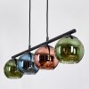 Koyoto Lámparas suspendidas, Luminarias esféricas, Lámparas colgantes Azul, Verde, Color cobre, 4 luces