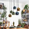 Ripoll Lámparas suspendidas, Luminarias esféricas, Lámparas colgantes Azul, Verde, Color cobre, 6 luces