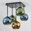 Koyoto Plafones, Luminarias esféricas Azul, dorado, Verde, 5 luces