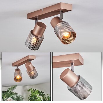 Medelim Plafones, Spot techo Bronce, 2 luces