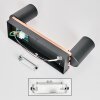 Orlan Plafones, Spot techo Cromo, Crudo, Negro, 2 luces