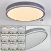 Salmi Plafones, Panel LED Gris, Plata, 1 luz, Mando a distancia