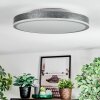 Salmi Plafones, Panel LED Gris, Plata, 1 luz, Mando a distancia
