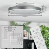 Salmi Plafones, Panel LED Gris, Plata, 1 luz, Mando a distancia