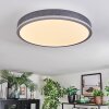 Salmi Plafones, Panel LED Gris, Plata, 1 luz, Mando a distancia