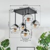 Koyoto Plafones, Luminarias esféricas Cromo, Transparente, Ahumado, 5 luces