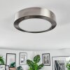 Omaro Plafones, Panel LED Níquel-mate, 1 luz, Cambia de color