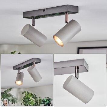 Javel Plafones, Spot techo Cromo, Gris, 2 luces