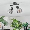 Saire Plafones, Spot techo Cromo, Negro, 2 luces
