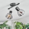 Saire Plafones, Spot techo Cromo, Negro, 2 luces