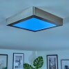Omaro Plafones, Panel LED Níquel-mate, 1 luz, Cambia de color
