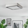 Omaro Plafones, Panel LED Níquel-mate, 1 luz, Cambia de color