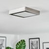 Omaro Plafones, Panel LED Níquel-mate, 1 luz, Cambia de color