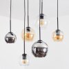 Koyoto Lámparas suspendidas, Luminarias esféricas, Lámparas colgantes Colores ámbar, Cromo, Transparente, Ahumado, 6 luces