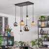 Koyoto Lámparas suspendidas, Luminarias esféricas, Lámparas colgantes Colores ámbar, Cromo, Transparente, Ahumado, 6 luces
