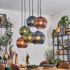 Koyoto Lámparas suspendidas, Luminarias esféricas, Lámparas colgantes Azul, Verde, Color cobre, 6 luces