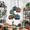 Koyoto Lámparas suspendidas, Luminarias esféricas, Lámparas colgantes Azul, Verde, Color cobre, 6 luces