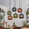 Koyoto Lámparas suspendidas, Luminarias esféricas, Lámparas colgantes Azul, Verde, Color cobre, 6 luces