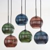 Koyoto Lámparas suspendidas, Luminarias esféricas, Lámparas colgantes Azul, Verde, Color cobre, 6 luces