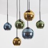 Koyoto Lámparas suspendidas, Luminarias esféricas, Lámparas colgantes Azul, dorado, Verde, 6 luces