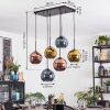 Koyoto Lámparas suspendidas, Luminarias esféricas, Lámparas colgantes Azul, dorado, Color cobre, 6 luces