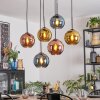 Koyoto Lámparas suspendidas, Luminarias esféricas, Lámparas colgantes Azul, dorado, Color cobre, 6 luces