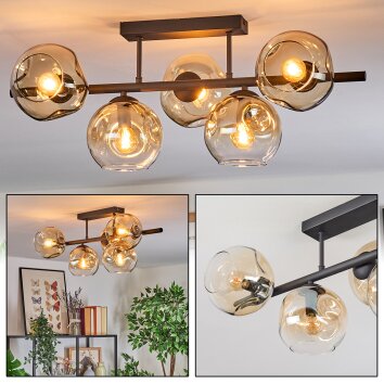 Ripoll Plafones, Luminarias esféricas Colores ámbar, Transparente, 5 luces