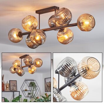 Ripoll Plafones, Luminarias esféricas Colores ámbar, Ahumado, 8 luces Ripoll Plafones, Luminarias esféricas Colores ámbar, Ahumado, 8 luces