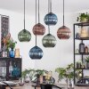 Koyoto Lámparas suspendidas, Luminarias esféricas, Lámparas colgantes Azul, Verde, Color cobre, 6 luces