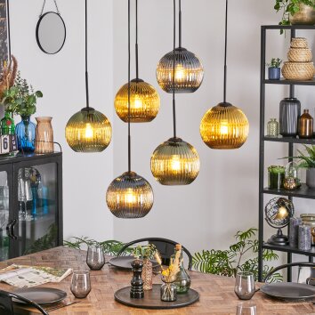 Koyoto Lámparas suspendidas, Luminarias esféricas, Lámparas colgantes Azul, dorado, Verde, 6 luces