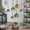 Koyoto Lámparas suspendidas, Luminarias esféricas, Lámparas colgantes Azul, dorado, Verde, Transparente, 6 luces