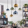 Koyoto Lámparas suspendidas, Luminarias esféricas, Lámparas colgantes Azul, dorado, Verde, Transparente, 6 luces