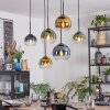 Koyoto Lámparas suspendidas, Luminarias esféricas, Lámparas colgantes Azul, dorado, Verde, Transparente, 6 luces