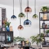 Koyoto Lámparas suspendidas, Luminarias esféricas, Lámparas colgantes Azul, Verde, Transparente, Color cobre, 6 luces