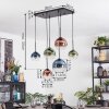 Koyoto Lámparas suspendidas, Luminarias esféricas, Lámparas colgantes Azul, Verde, Transparente, Color cobre, 6 luces