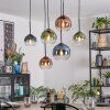Koyoto Lámparas suspendidas, Luminarias esféricas, Lámparas colgantes Azul, Verde, Transparente, Color cobre, 6 luces