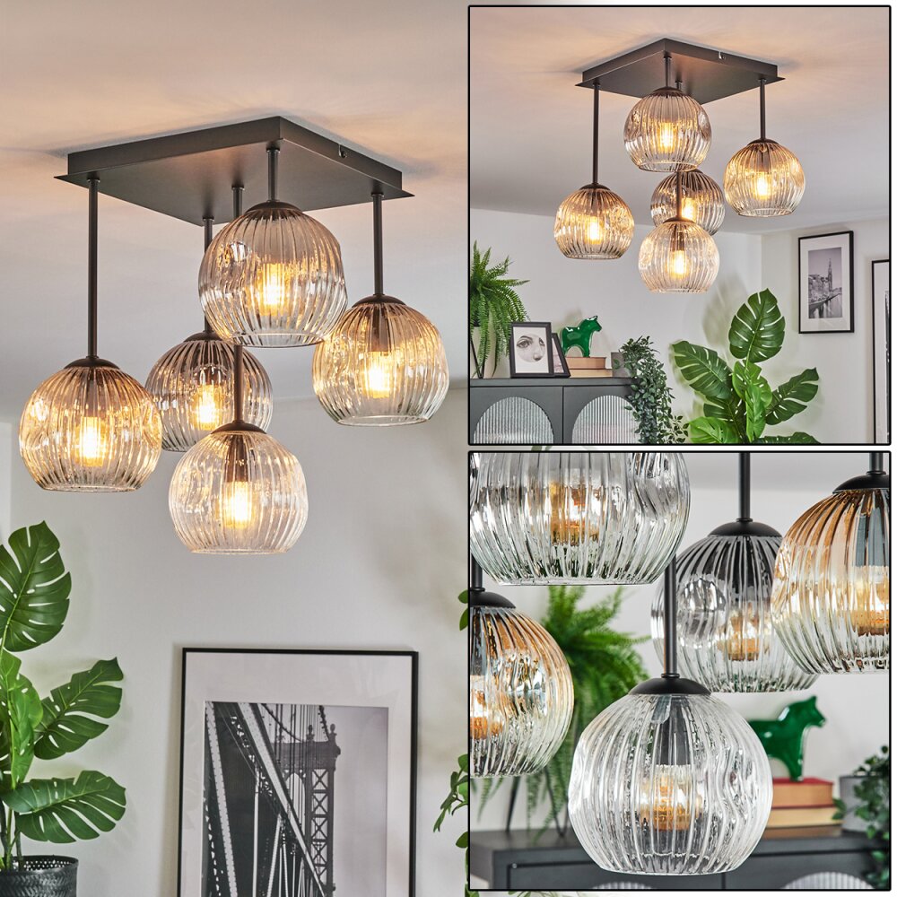 Ripoll Plafones, Luminarias esféricas Colores ámbar, Transparente, Ahumado, 5 luces main product photo