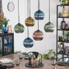 Koyoto Lámparas suspendidas, Luminarias esféricas, Lámparas colgantes Azul, dorado, Verde, Color cobre, 6 luces