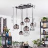 Koyoto Lámparas suspendidas, Luminarias esféricas, Lámparas colgantes Ahumado, 6 luces