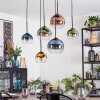 Koyoto Lámparas suspendidas, Luminarias esféricas, Lámparas colgantes Azul, dorado, Verde, Transparente, Color cobre, 6 luces