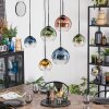 Koyoto Lámparas suspendidas, Luminarias esféricas, Lámparas colgantes Azul, dorado, Verde, Transparente, Color cobre, 6 luces