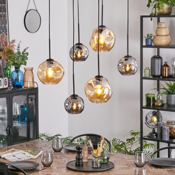 Ripoll Lámparas suspendidas, Luminarias esféricas, Lámparas colgantes Colores ámbar, Ahumado, 6 luces