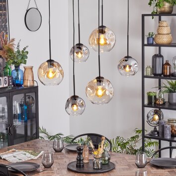 Ripoll Lámparas suspendidas, Luminarias esféricas, Lámparas colgantes Colores ámbar, Transparente, Ahumado, 6 luces